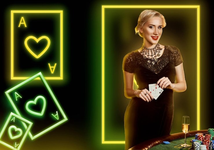 Tampilan kartu domino dan tabel permainan dengan informasi taruhan real-time